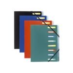 Lot de 10 Trieurs Polypro EXACOMPTA 3 rabats 8 Compartiments (Noir)