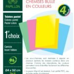 Paquet de 100 sous-chemises bulle PAPILLON A4 - 80 g - 24 x 32 cm coloris au choix