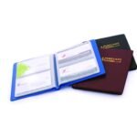 Lot de 10 Album cartes de visite couverture plastifiée 80 cartes (4 coul au choix)