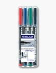 Pochette de 4 Feutres permanents Lumocolor STAEDTLER Pointe fine 4 Couleurs assorties