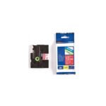 Rouleau ruban TZ laminé Brother 12mm Blanc sur fond rouge