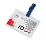 Lot de 50 Porte Badges DELI avec pinces bretelles 90x54 mm paysage