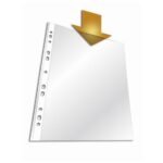 Paquet de 100 Pochettes perforées en polypro transparentes A4 35 Microns