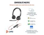 Micro-casque POLY Blackwire 3325 stéréo USB-C + connexion 3,5 mm + adaptateur USB-C/A (8X221AA) – Image 2