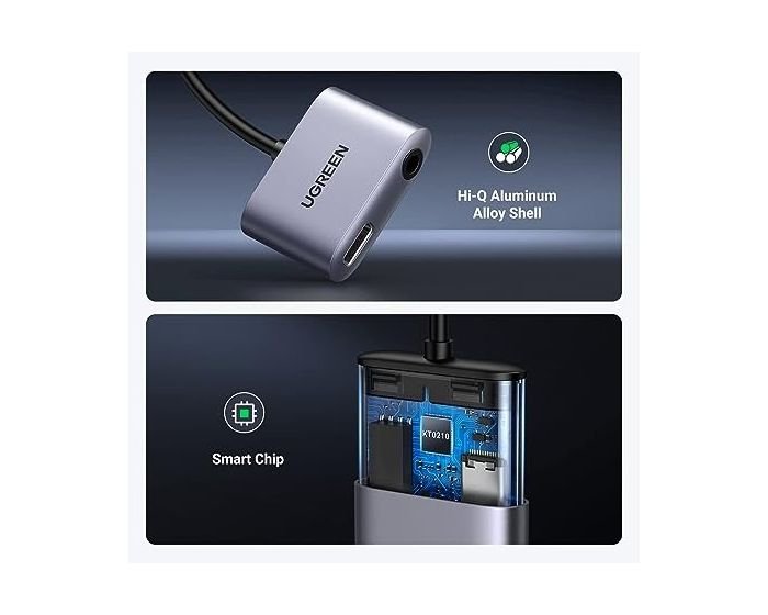 ADAPTATEUR UGREEN USB-C VERS 1x TYPE-C & 1x AUDIO (60164) – Image 2