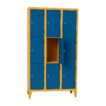 Bloc de vestiaire à 3 colonnes de 9 cases fermeture avec serrure cadenas 198*90*45 coloris au choix – Image 2