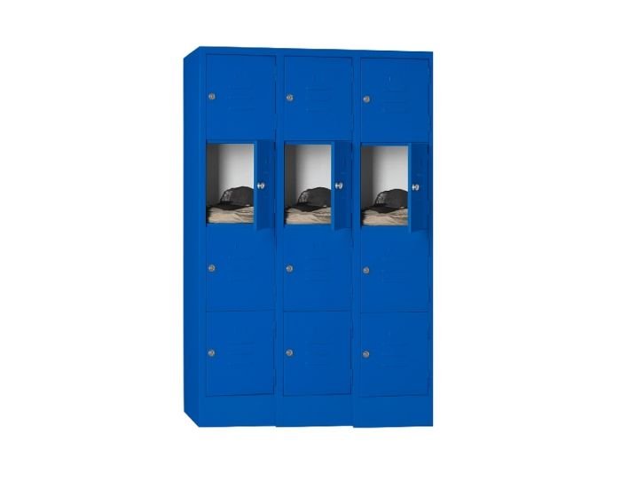 Bloc de Vestiaire Métallique à 3 Colonnes – 12 Cases avec Fermeture Cadenas – H198 × L90 × P45 cm – Coloris au choix – Image 5