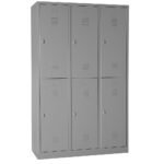 Bloc de Vestiaire Métallique à 3 Colonnes – 6 Cases avec Fermeture Cadenas – H198 × L90 × P45 cm – Coloris au choix