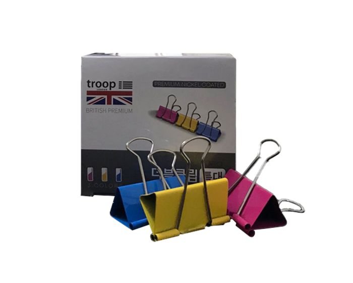 Boite de 10 attaches clip métal 51mm Assorties TROOP – Image 2