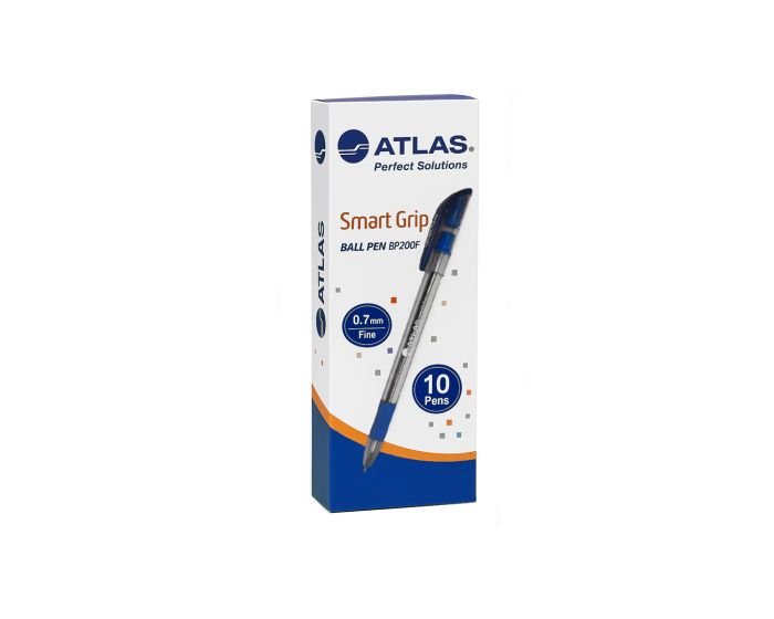Boite de 10 stylos à Bille Atlas Smart Grip à pointe fine 0.7 mm coloris au choix (BP200F) – Image 3