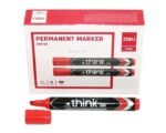 Boite de 12 Marqueurs permanents DELI Think U101 Multi surface Pointe coupée 1.5-5mm