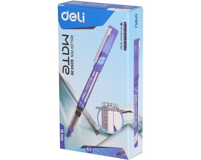 Boite de 12 Stylos ROLLER DELI 0,7mm MATE 203 coloris au choix – Image 4