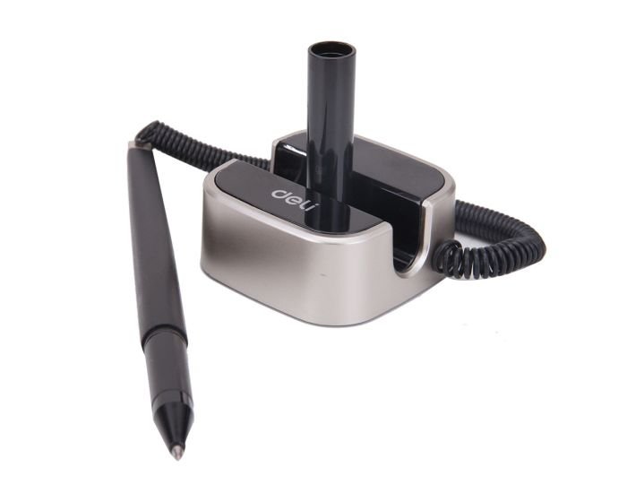 BOITE DE 24 STYLOS SUR SOCLE DELI-E6797 pointe ogive : 0,7 mm Noir – Image 7