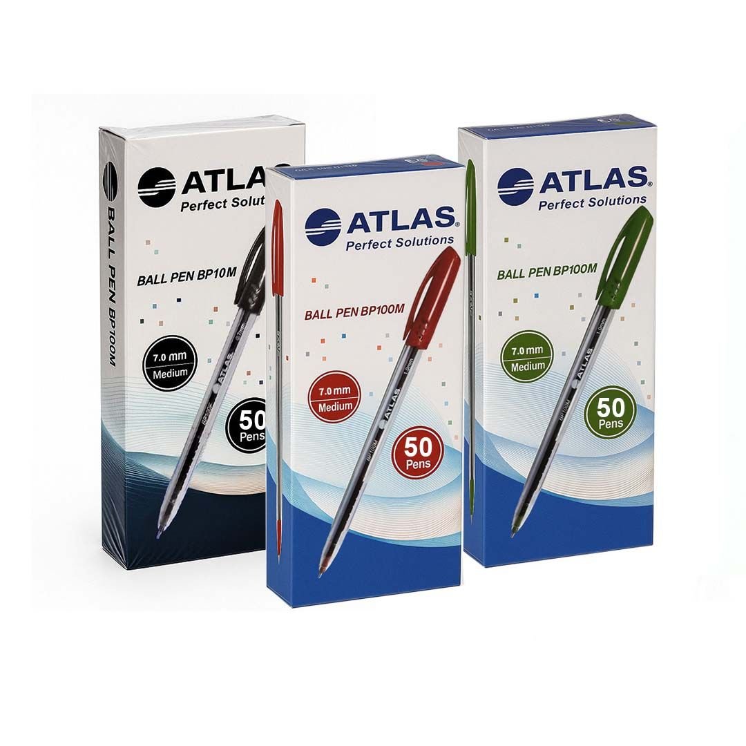 Boite de 50 stylos à Bille Atlas à pointe fine 0.7 mm coloris au choix (BP100F) – Image 8