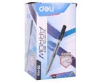 Boite de 50 stylos à bille Deli-Q011 Arrow pointe ogive de 0,7 mm coloris au choix