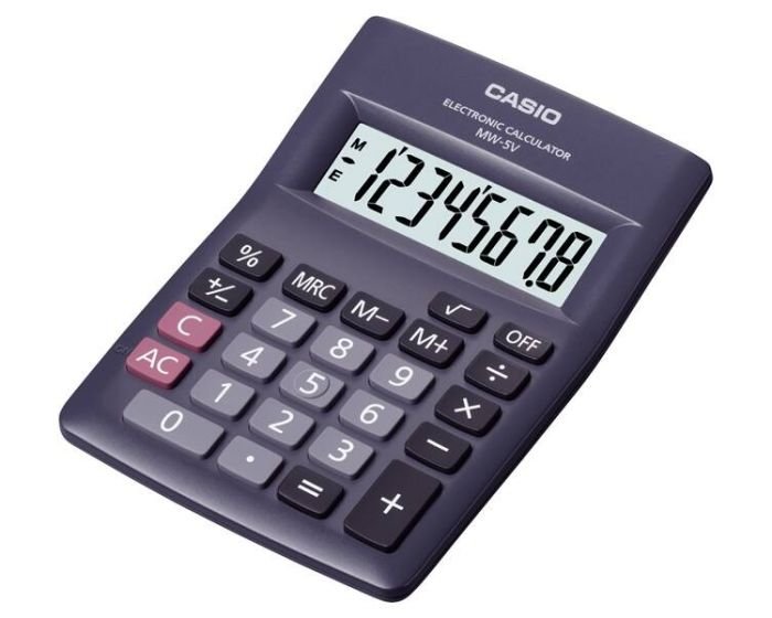 Calculatrice de bureau CASIO MW-5V-BK-W-DP 8 Chiffres Noir – Image 2