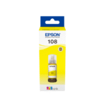 Cartouche d'encre Epson 108 Bouteille d'encre EcoTank Jaune pour L8050 70 ml 7 200 pages en couleur. (C13T09C44A)