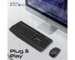 Clavier multimédia ergonomique sans fil avec repose-poignet et souris ambidextre Promate ProCombo-14 – Image 7