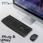 Clavier multimédia ergonomique sans fil avec repose-poignet et souris ambidextre Promate ProCombo-14 – Image 2
