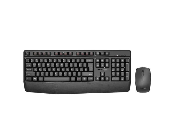 Clavier multimédia ergonomique sans fil avec repose-poignet et souris ambidextre Promate ProCombo-14 – Image 5