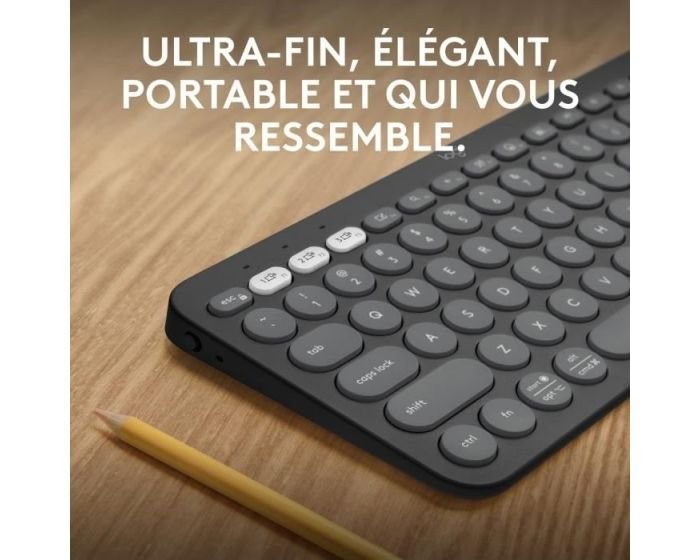 Clavier sans fil LOGITECH Pebble Keys 2 K380s Bluetooth Bouton Easy Switch Graphite (920-011803) – Image 2