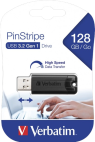 Clé USB Verbatim PinStripe USB 3.2 Gen 1 - 32 Go, 64 Go ou 128 Go - Noire  Design rétractable à rayures – Image 3