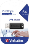 Clé USB Verbatim PinStripe USB 3.2 Gen 1 - 32 Go, 64 Go ou 128 Go - Noire  Design rétractable à rayures – Image 9