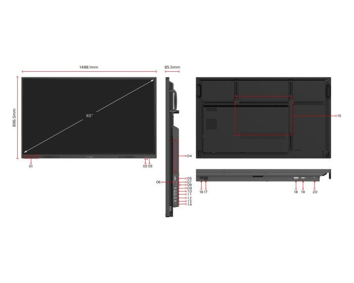 Écran Interactif VIEWSONIC ViewBoard 65” 4K OS-Free  40 points de contact (IFP65G1) – Image 2