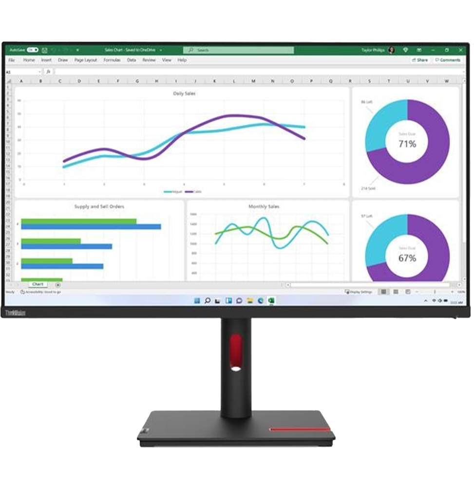 Écran Plat Lenovo ThinkVision T32h-30 32" QHD (63D3GAT1EU) – Image 3