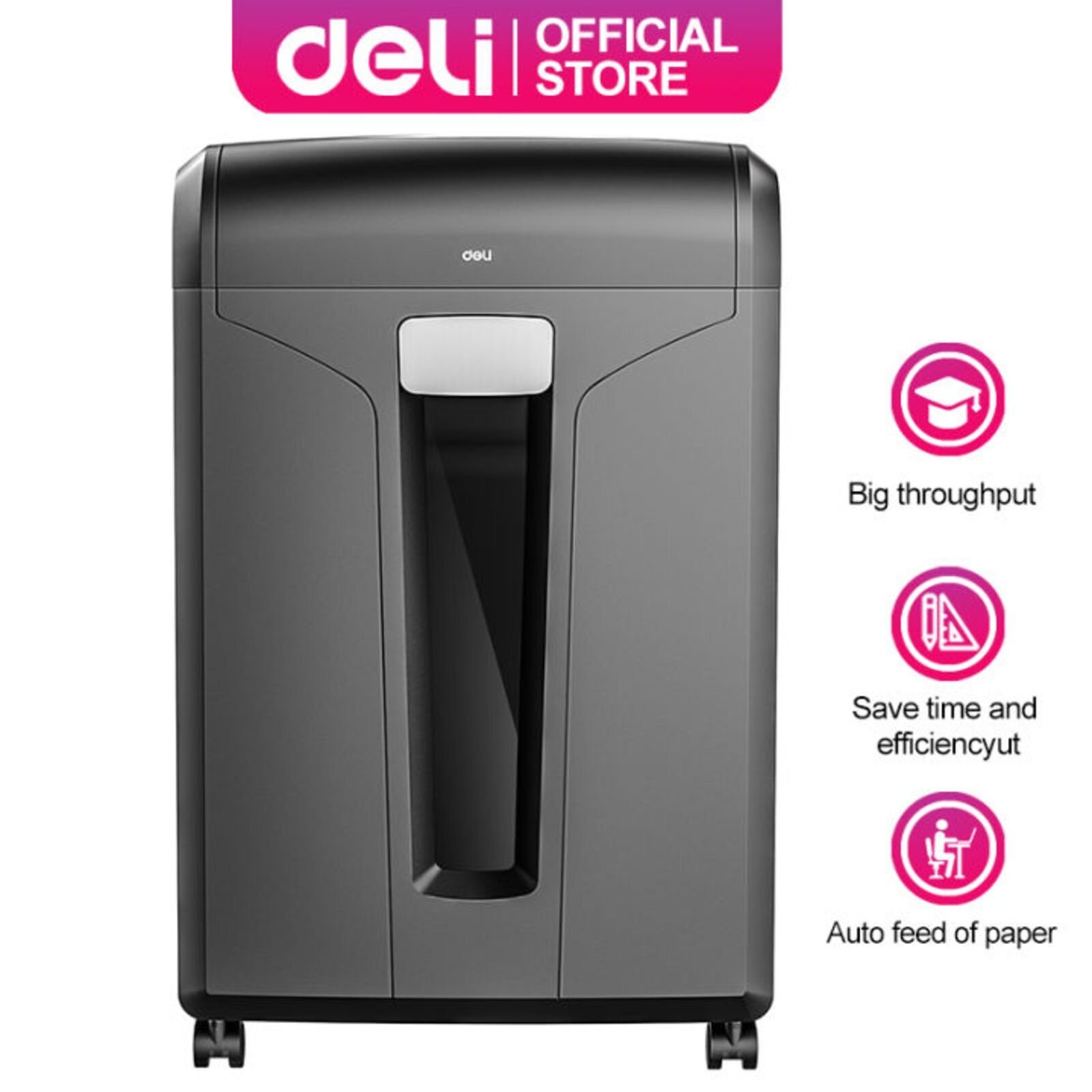 Destructeur de documents Professionnel DELI E14400 Coupe croisée 16 Feuilles / 31 Litres – Image 2