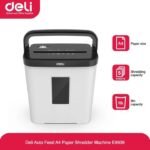 Destructeur de papier DELI E9939 Coupe croisée A4 – 12 Litres / 5 Feuilles – Image 3