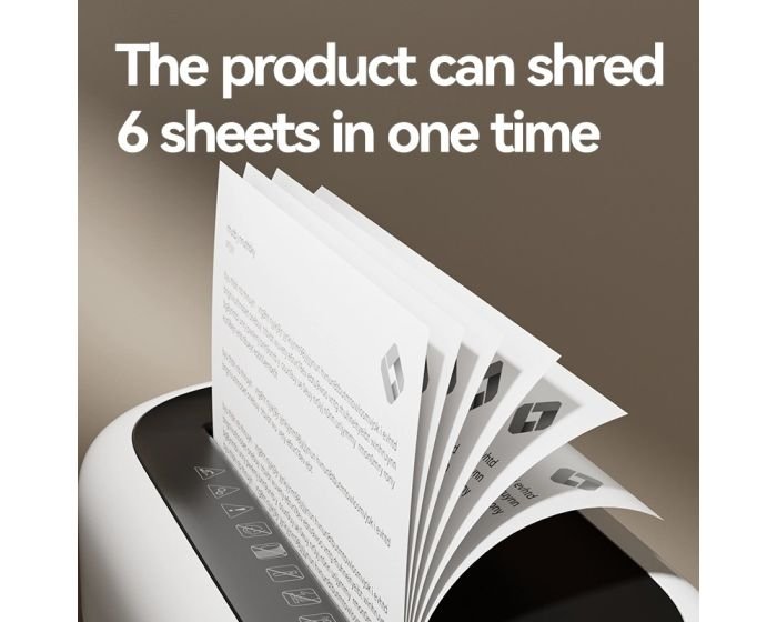 Destructeur de papier DELI ET001 Coupe croisée 6 feuilles / 15 litres – Image 6