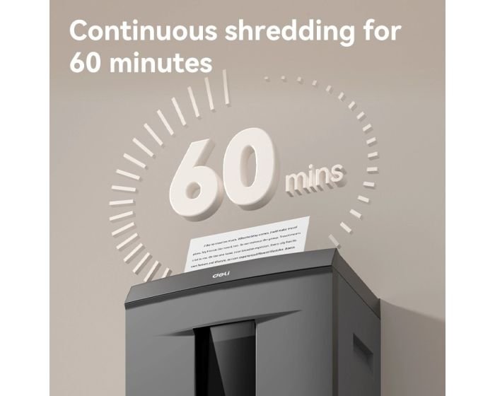 Destructeur de papier DELI ET097 Coupe croisée 7 feuilles / 30 litres – Image 8