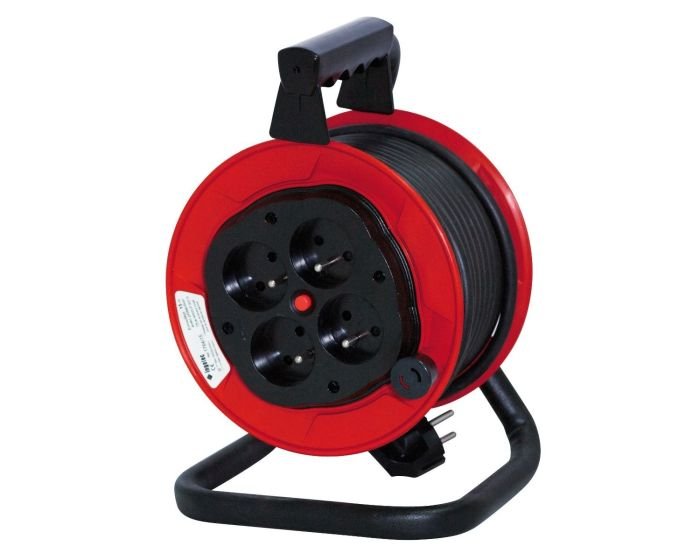 Enrouleur INGELEC usage professionnel 15 mètres  4 prises Rouge – Image 2