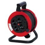 Enrouleur INGELEC usage professionnel 15 mètres  4 prises Rouge