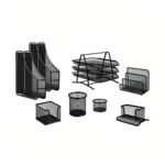 Ensemble de bureau métallique CROWN 3592T - 8 pièces