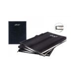 Agenda semainier 21x27 avec couverture en cuir synthétique noir