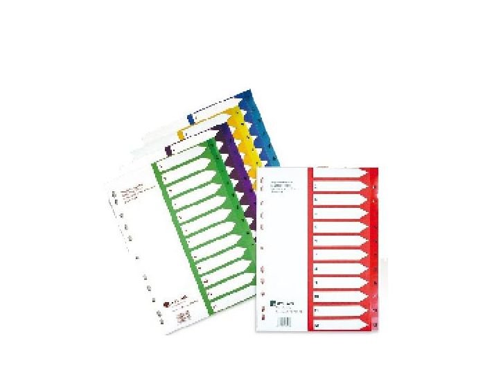 file_101_40.jpg Lot de 35 Jeux d'intercalaires numériques transparentes A4 ATLAS 1 à 12 Col au choix – Image 1