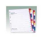 Lot de 25 Jeux d'intercalaires numériques couleur ATLAS 1 à 12 format A4