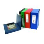 Lot de 6 Boites Archives à pression en Polypro EXPRESS Dos 12 cm (4 coul au choix)