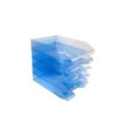 Lot de 5 Corbeilles à courrier transparentes ATLANTA (coloris au choix)