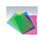 Lot de 12 Pochettes coins transparentes A4 ATLAS en polypro (5 coloris au choix)