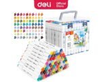 Boite de 80 Marqueurs à croquis Deli E70803-80 à double pointe d'écriture couleurs assorties