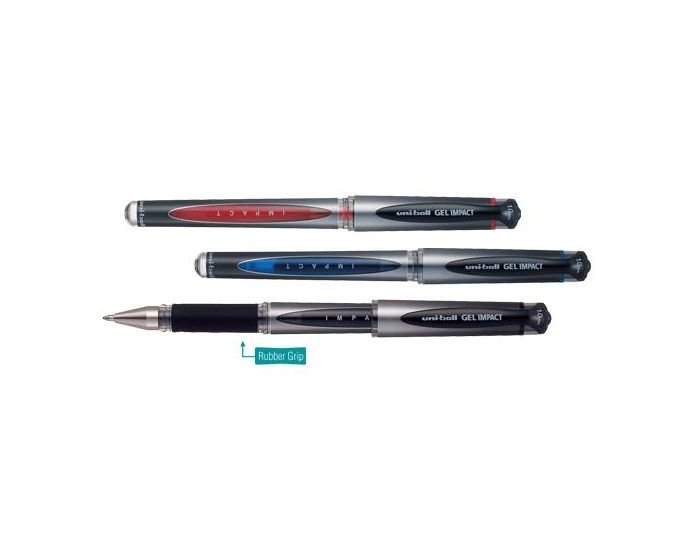 gel_impact.jpg Boite de 12 Rollers Uni-Ball Gel Impact 1.0mm 4 Coloris au choix – Image 1