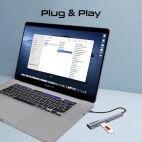 Hub Promate LinkHub-5X USB-C multifonction haute vitesse 4K à 60 Hz avec alimentation 100 W – Image 4