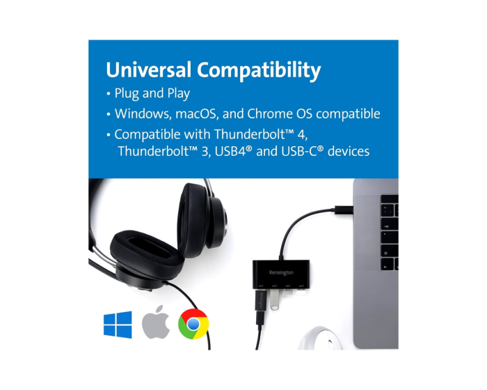 HUB USB-C Kensington CH1200 4 Ports - Compatible Windows/macOS (K33616WW) – Image 5