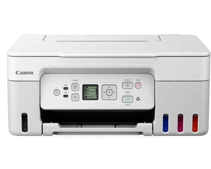 Imprimante multifonction Canon PIXMA G3470 à réservoirs rechargeables 3 en 1 - 11 ipm / 6 ipm Wi-Fi couleur Blanc (5805C029AA) – Image 3