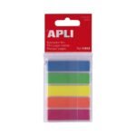 Lot de 5 pochettes de 50 index APLI auto-adhésifs  12x45 mm Coloris fluos – Image 2