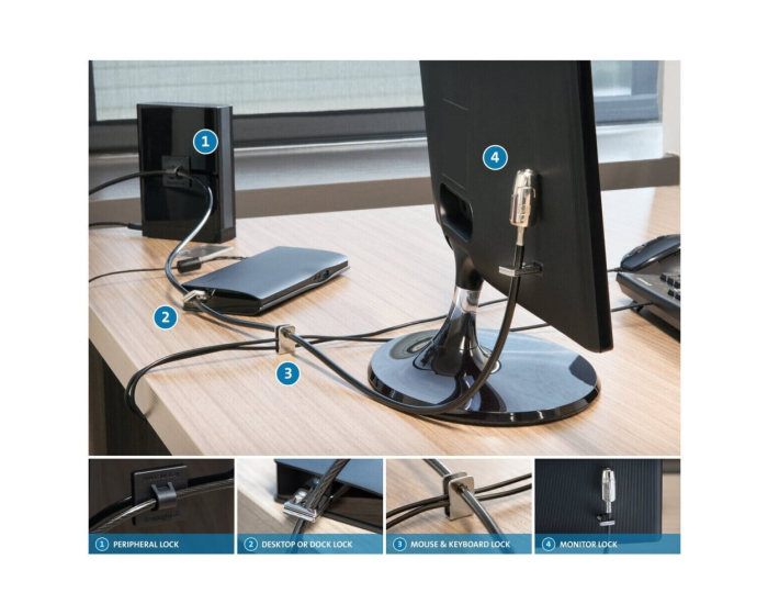 Kit de verrouillage Kensington á 2.0 pour ordinateurs de bureau et périphériques - À clé (K64424WW) – Image 3