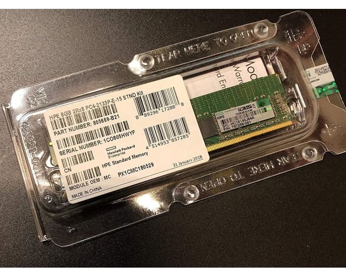 Kit mémoire standard double face sans mise en mémoire tampon HPE 8 Go (1 x 8 Go) x8, DDR4-2133, CAS-15-15-15 (805669-B21) – Image 2